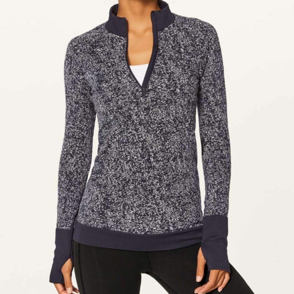 COPY - Lululemon Rest Less 1/2 Zip
in Black / White size 6